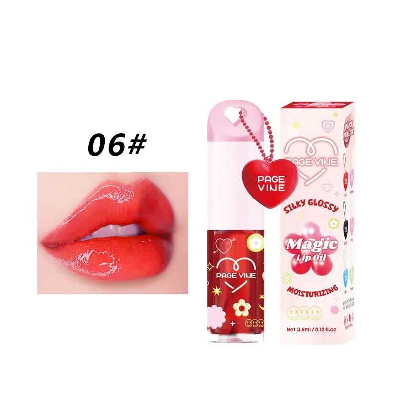 Temperature change water light lip lacquer love pendant moisturizing lip gloss colour changing lip gloss makeup cosmetic