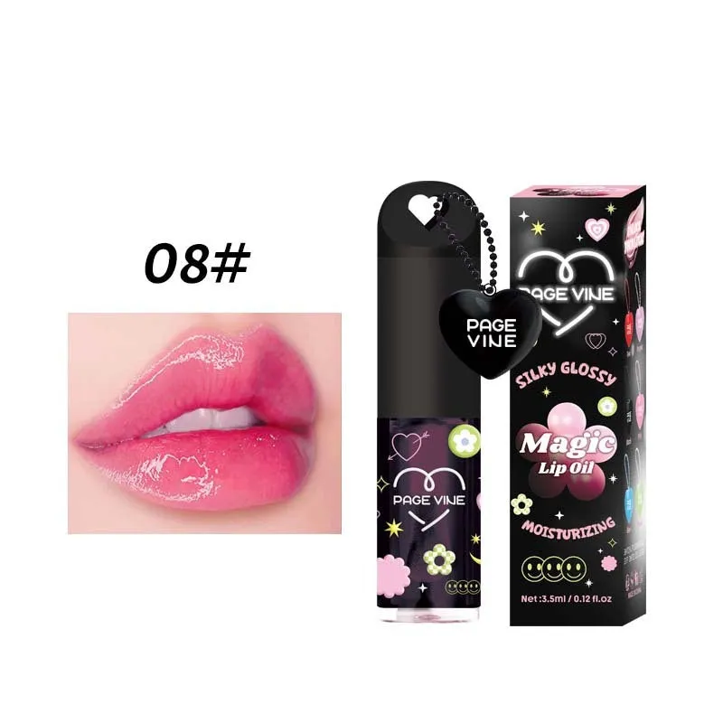 Temperature change water light lip lacquer love pendant moisturizing lip gloss colour changing lip gloss makeup cosmetic