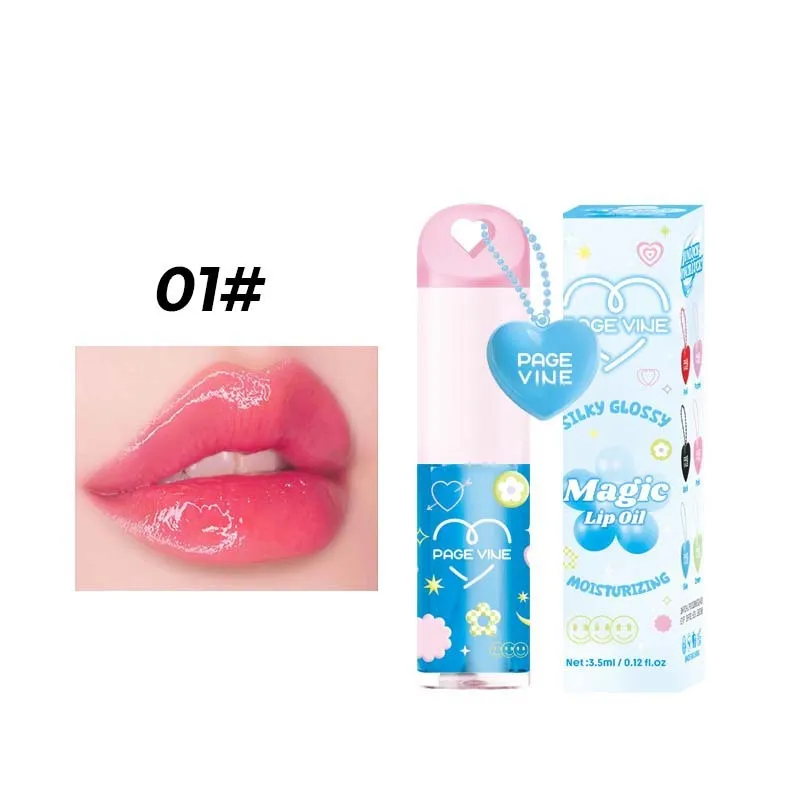 Temperature change water light lip lacquer love pendant moisturizing lip gloss colour changing lip gloss makeup cosmetic