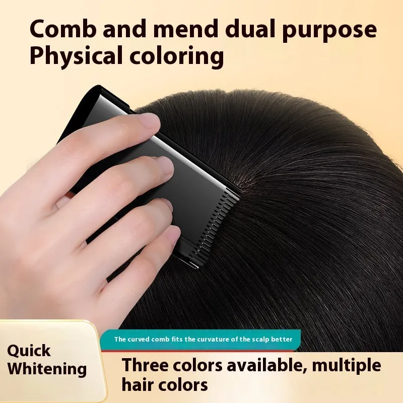 Plastic hairdressing comb for covering gray hair in natural black shade, gentle on scalp