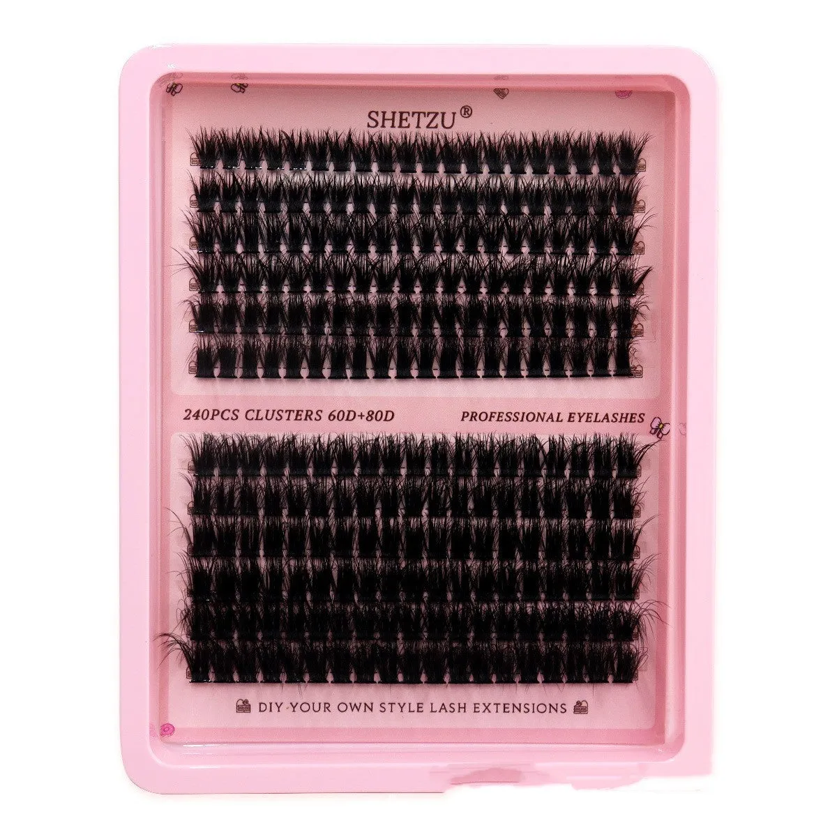 Thick DIY false eyelashes in European American segmented style, imported fibre, cross and feather models in 60D 80D densities