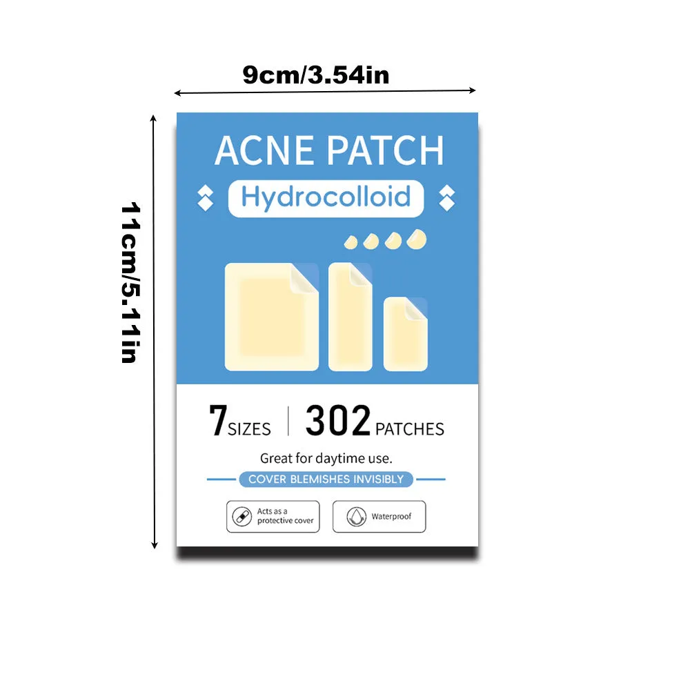 Acne cover patch mild desalting plastic plaster for pimple and closed mouth blemishes, 302 patches per box