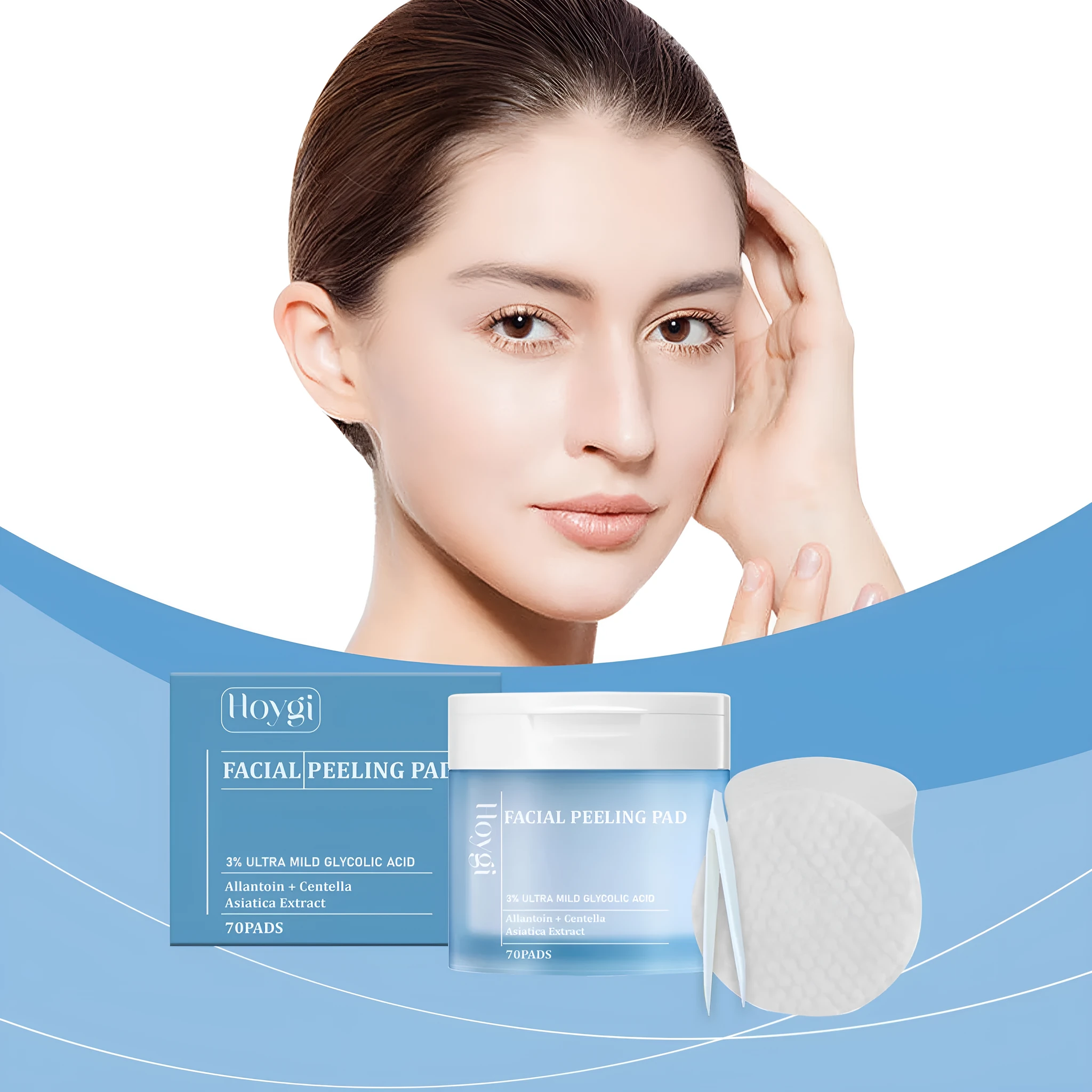 70 salicylate toner cotton pads with tweezer in pack size 7.3 x 6.3 cm