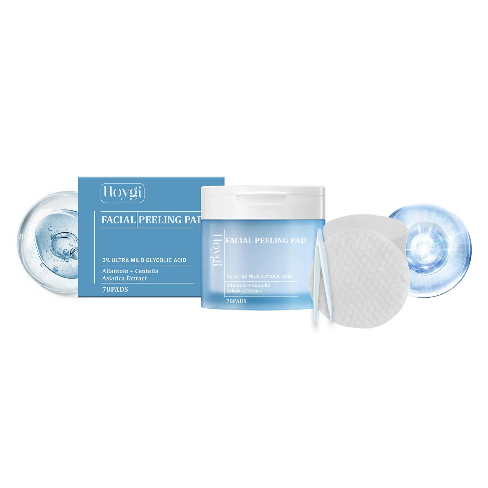 70 salicylate toner cotton pads with tweezer in pack size 7.3 x 6.3 cm