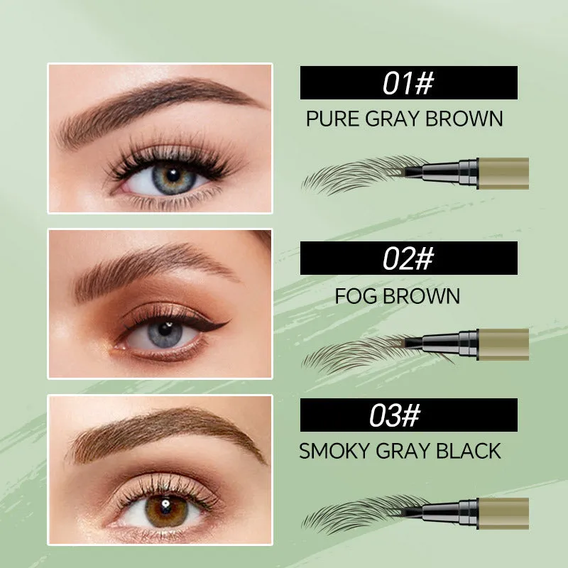 Two fork eyebrow pencil fine liquid applicator in brown and black waterproof formula
