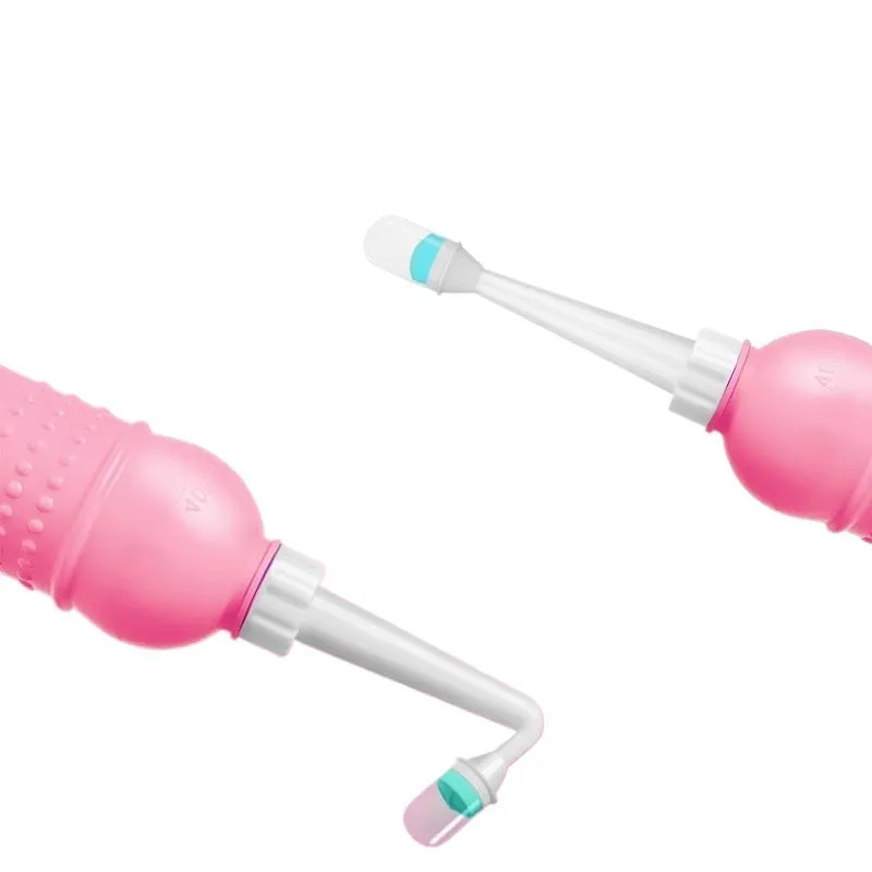 Female private parts cleaning device with dual nozzle and storage bag, pink 400ml