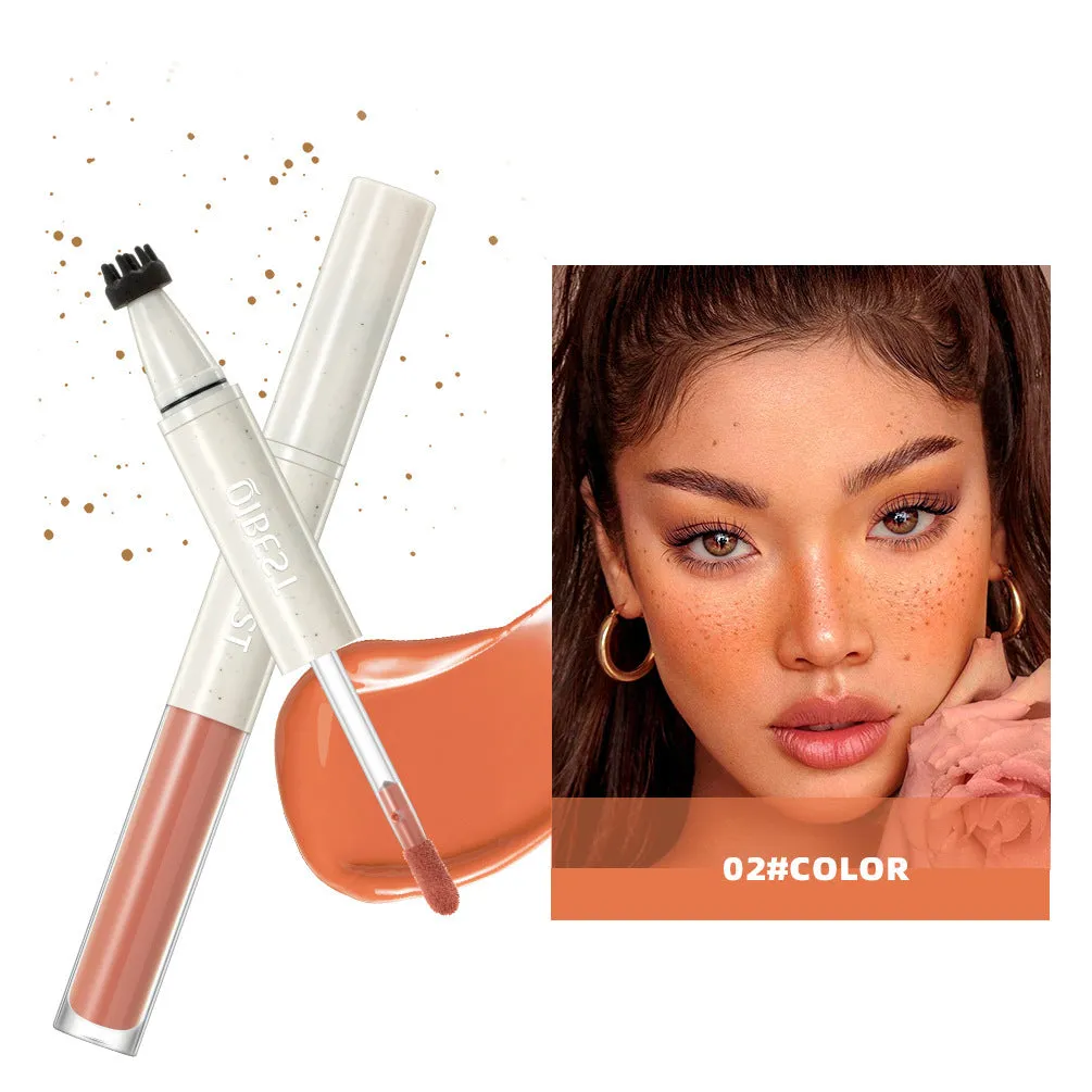 Double-headed powder blusher with matte finish in standard specification