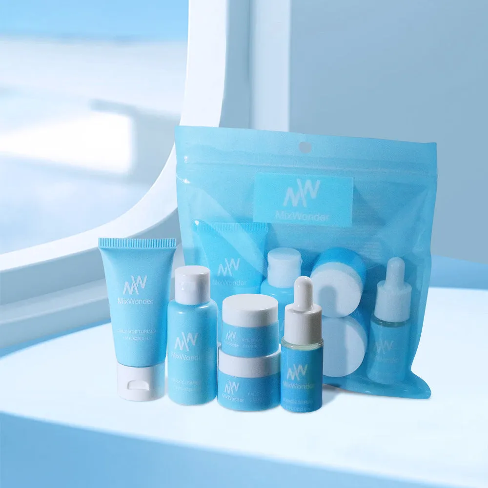 Five-piece moisturising cleansing tonic lotion cream eyes lotion travel skin care set with standard specs