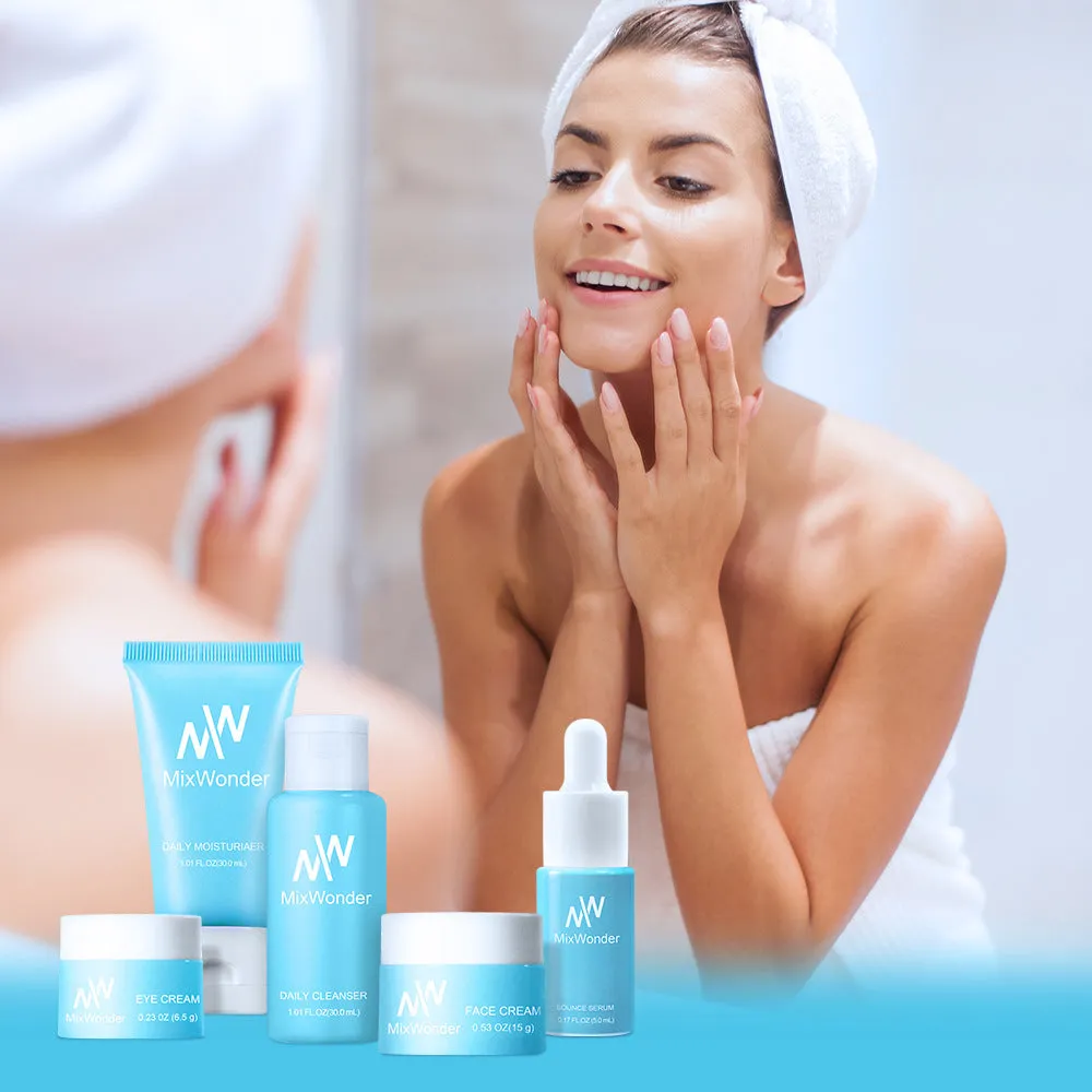 Five-piece moisturising cleansing tonic lotion cream eyes lotion travel skin care set with standard specs