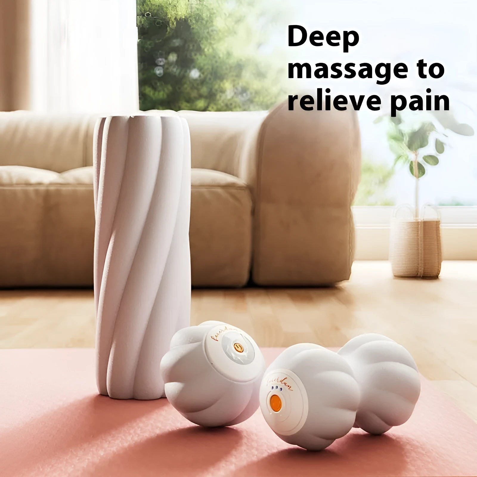 Electric smart peanut massage ball in silicone for deep muscle relaxation and fitness recovery use