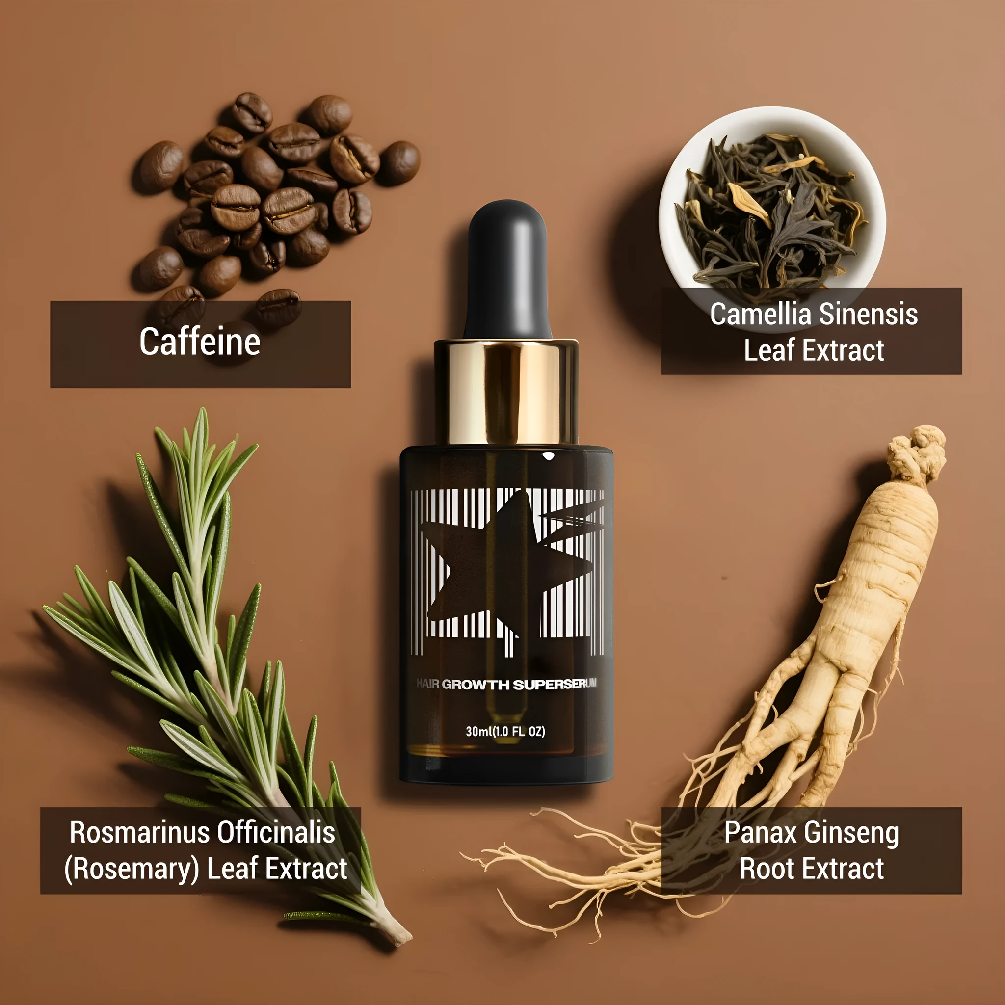 Lightning Star Men's Dense Hair Treatment Oil 30ml white bottle on a plain background