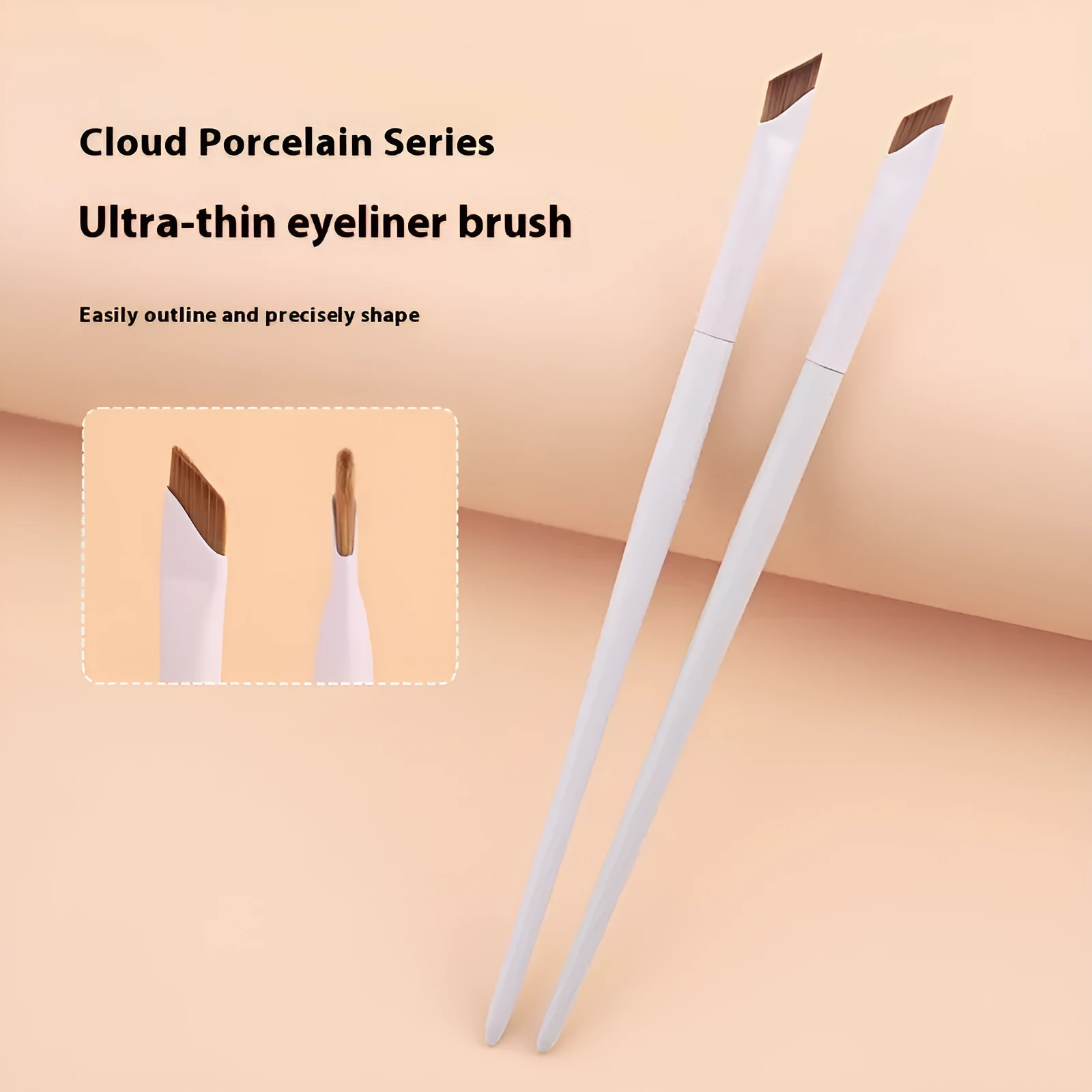 Bevel fine crouching silkworm ultra-thin 0.6mm eyebrow eyeliner brush in cloud porcelain