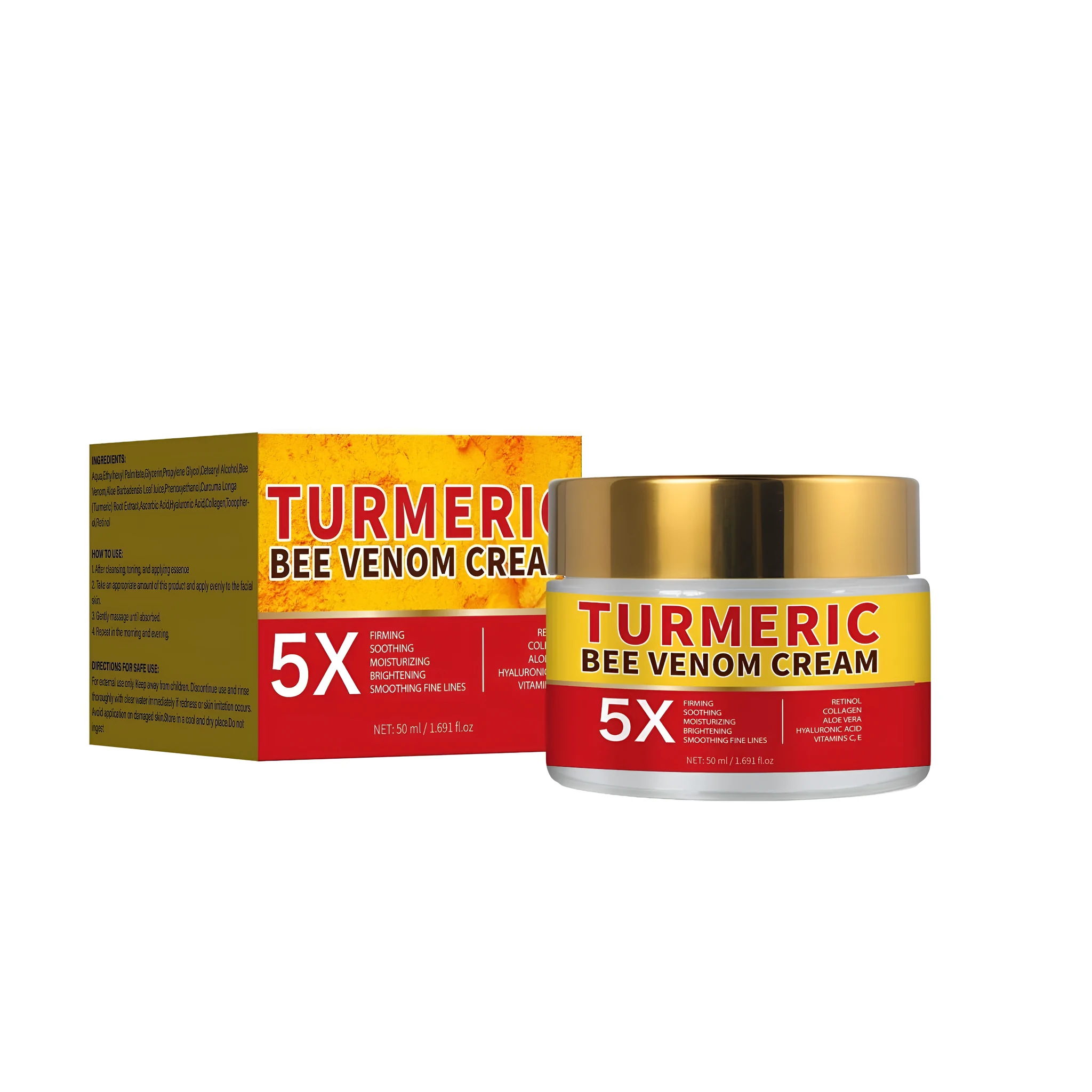 Bee Moisturizing Cream 50ml Turmeric Bee face moisturiser jar for daily hydration