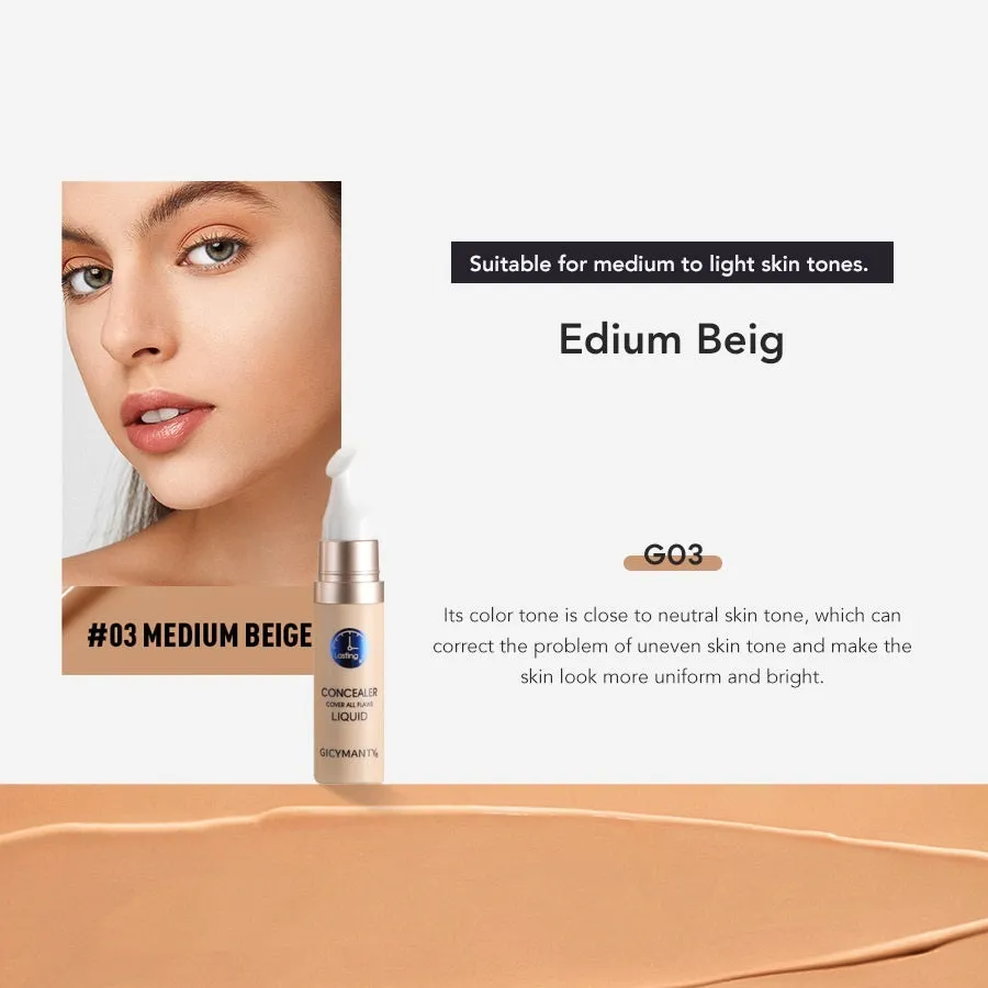 Matte moisturising liquid concealer for acne marks and freckles in 6 colour options