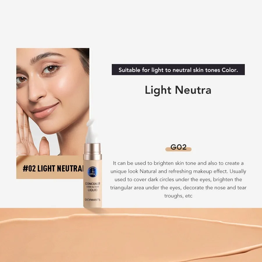 Matte moisturising liquid concealer for acne marks and freckles in 6 colour options