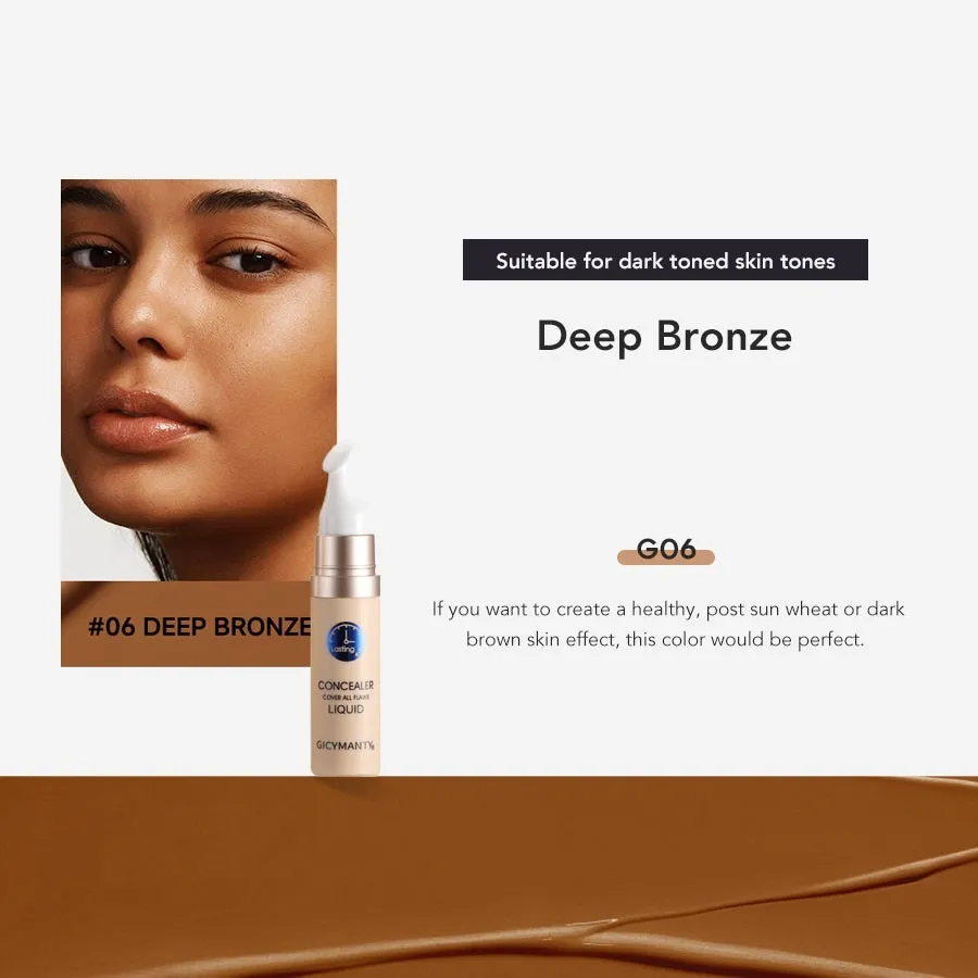 Matte moisturising liquid concealer for acne marks and freckles in 6 colour options