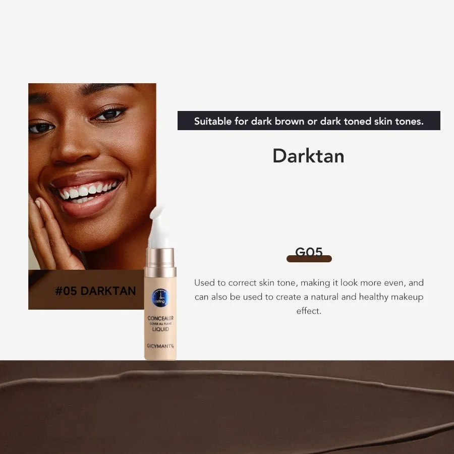 Matte moisturising liquid concealer for acne marks and freckles in 6 colour options