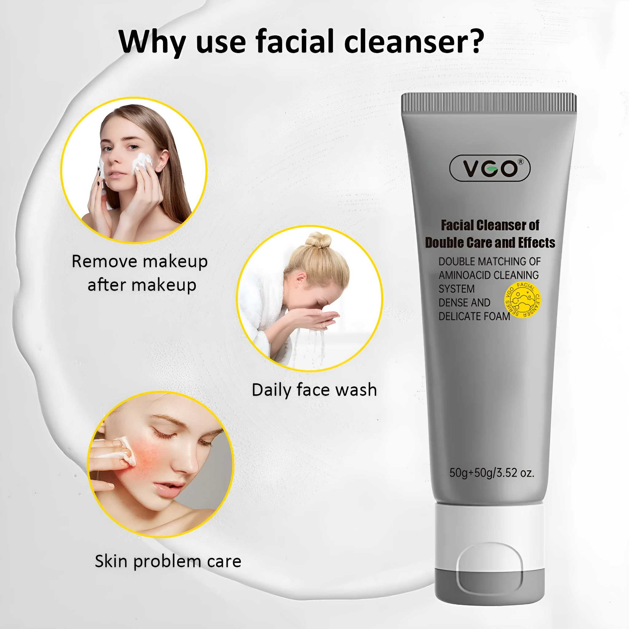 Facial cleanser for women 100ml oil control deep pore cleansing refreshing face wash