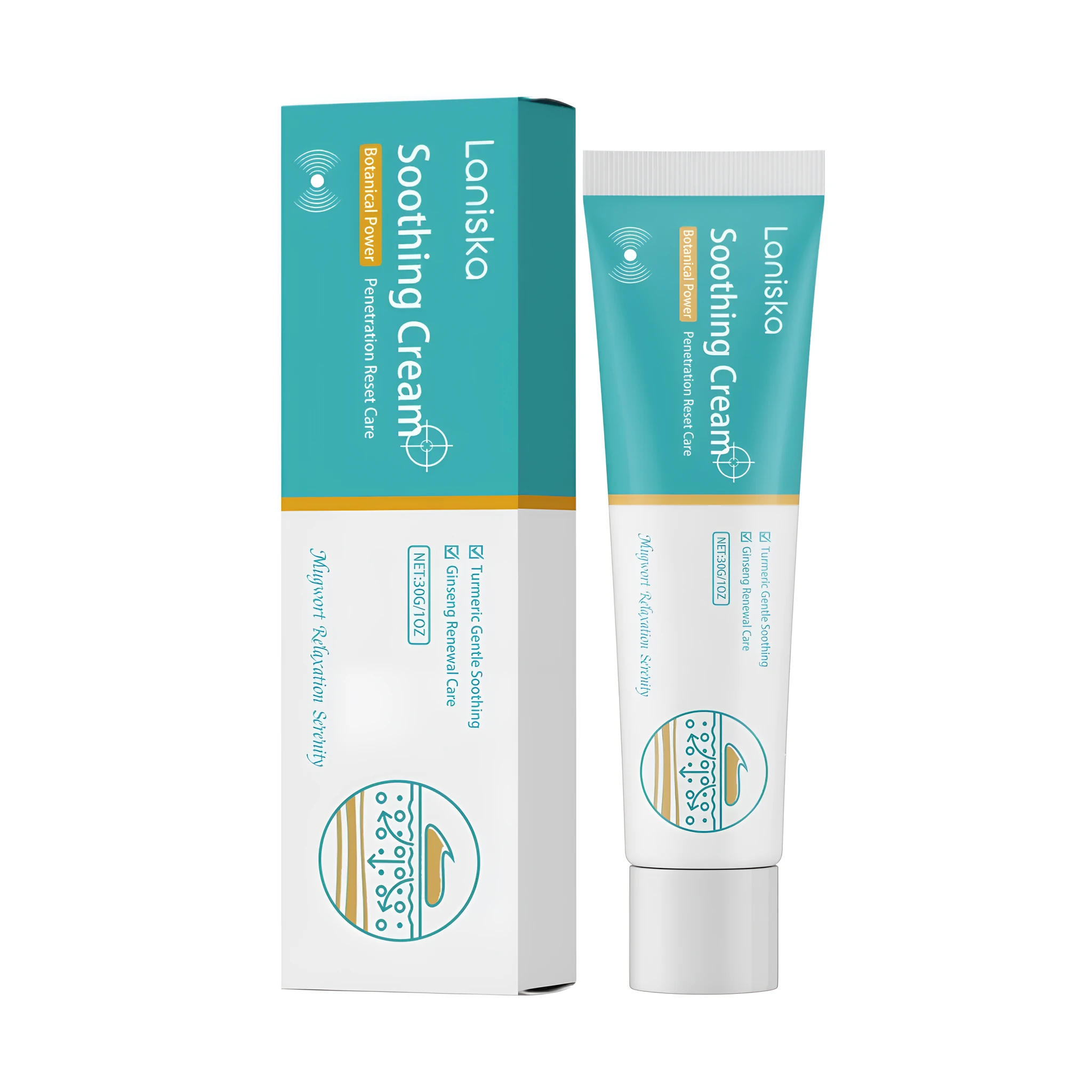 Shoulder pain relief cream 30g tube with turmeric, ginseng, and mugwort herbal ingredients