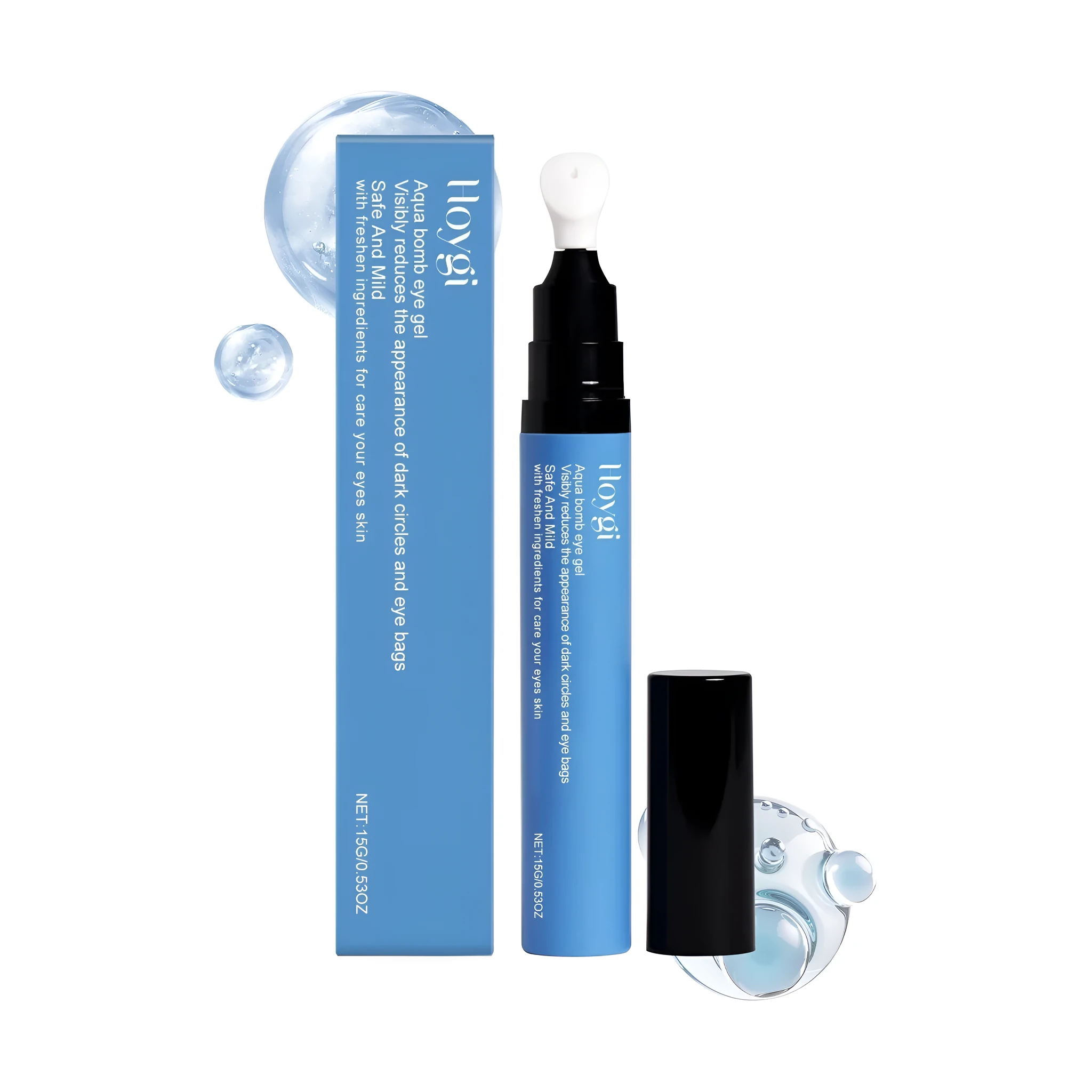 Aqua Bomb Eye Gel 15g pink tube with hyaluronic acid and niacinamide for under-eye care