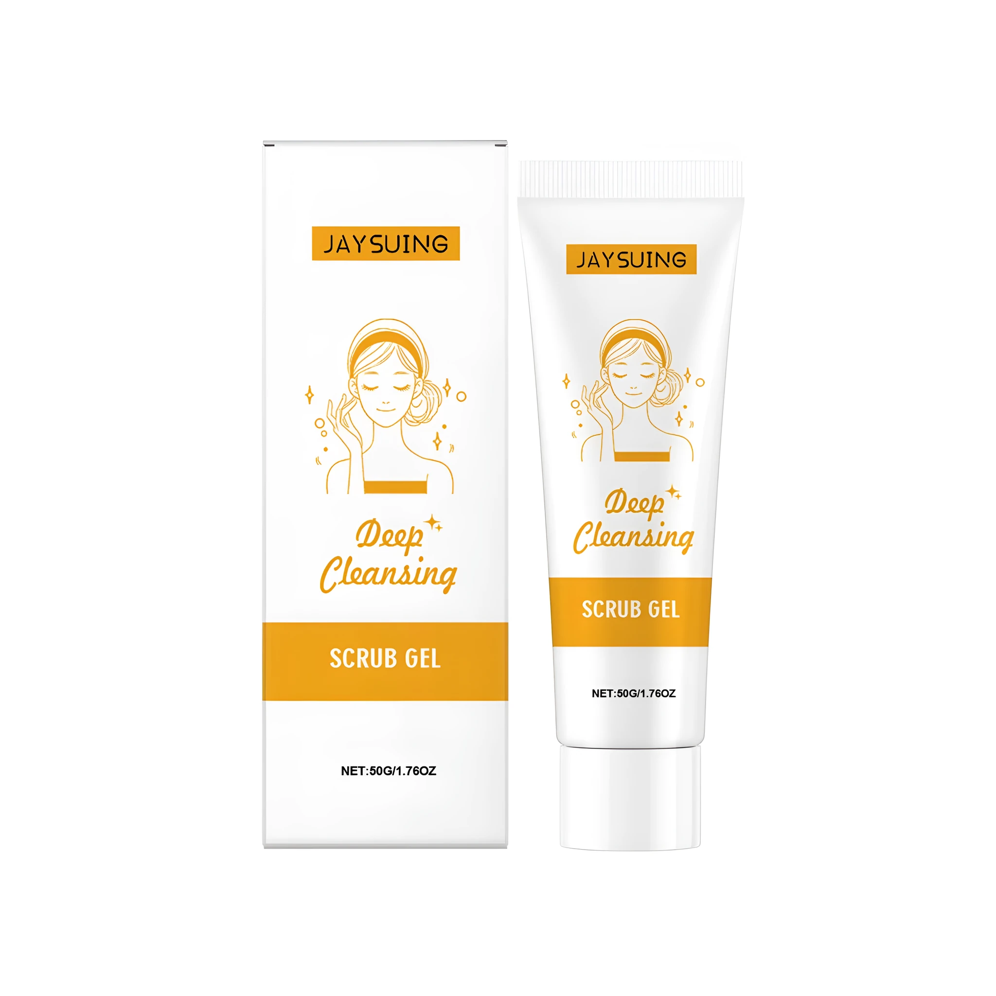 50g tube of deep cleansing scrub gel with aloe vera and Centella asiatica extracts