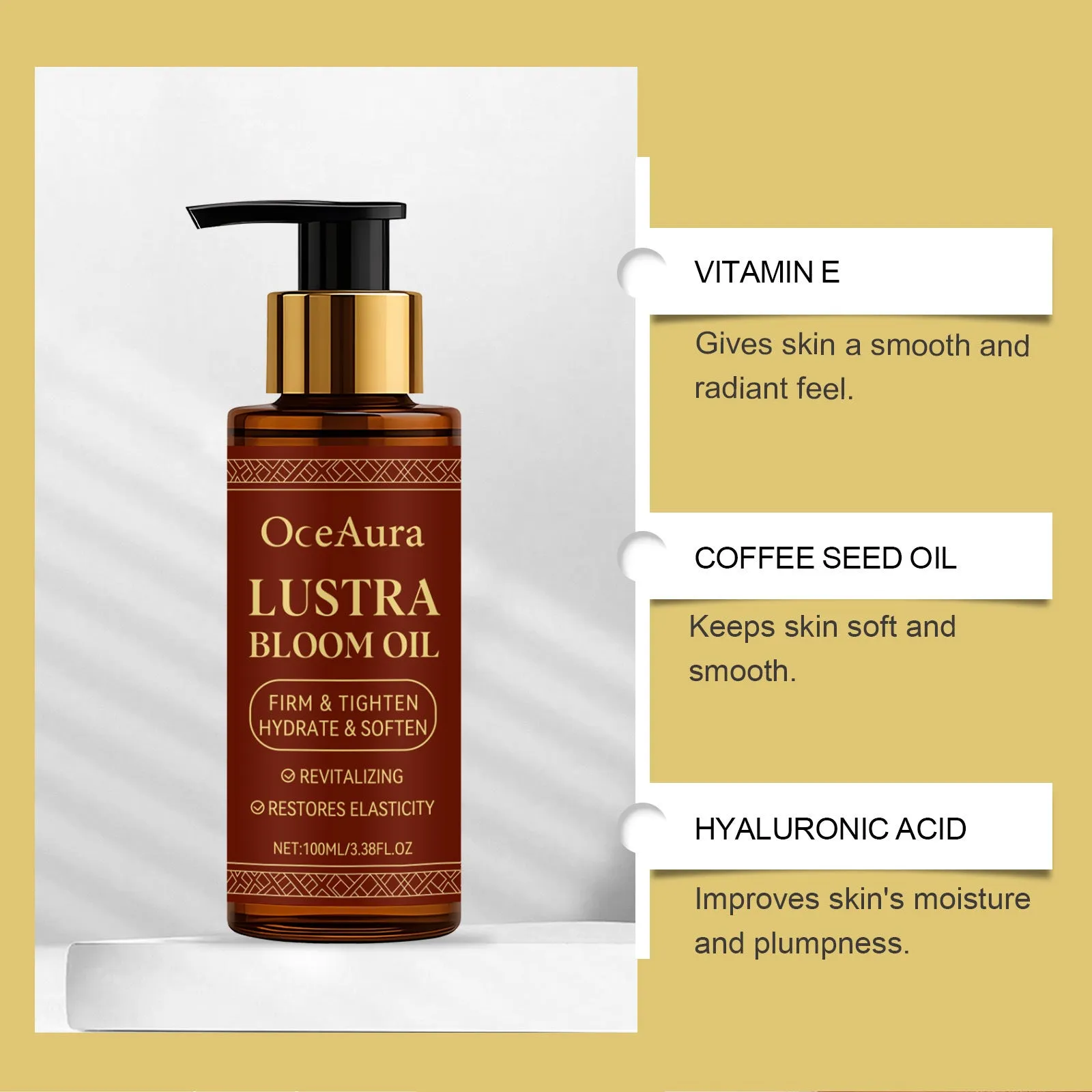Soft Daily Elastic Moisturizing Body Oil with vitamin E and hyaluronic acid in a 100ml bottle