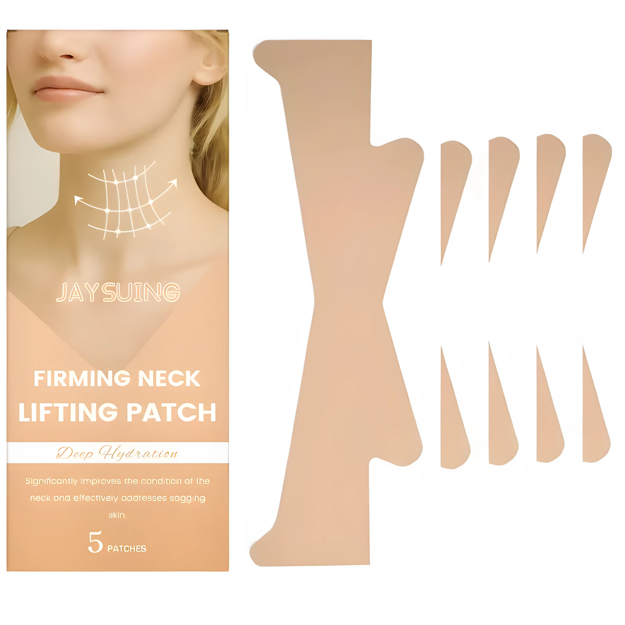 Finger Tightening Neck Lifting Patch pack of 5 patches for skin firming with hyaluronic acid and retinol