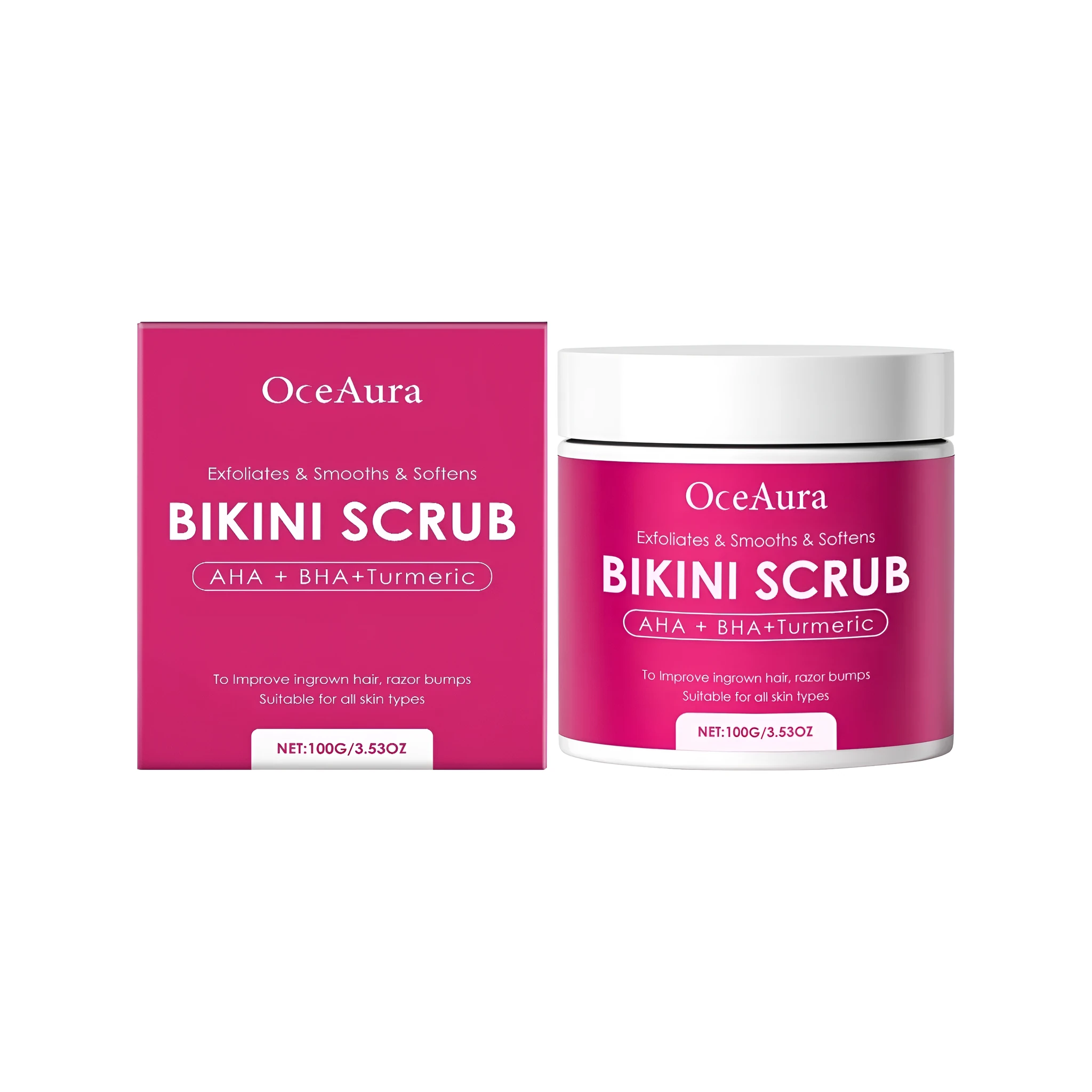 100g tube of body exfoliating scrub with walnut shell powder and acids for smooth skin