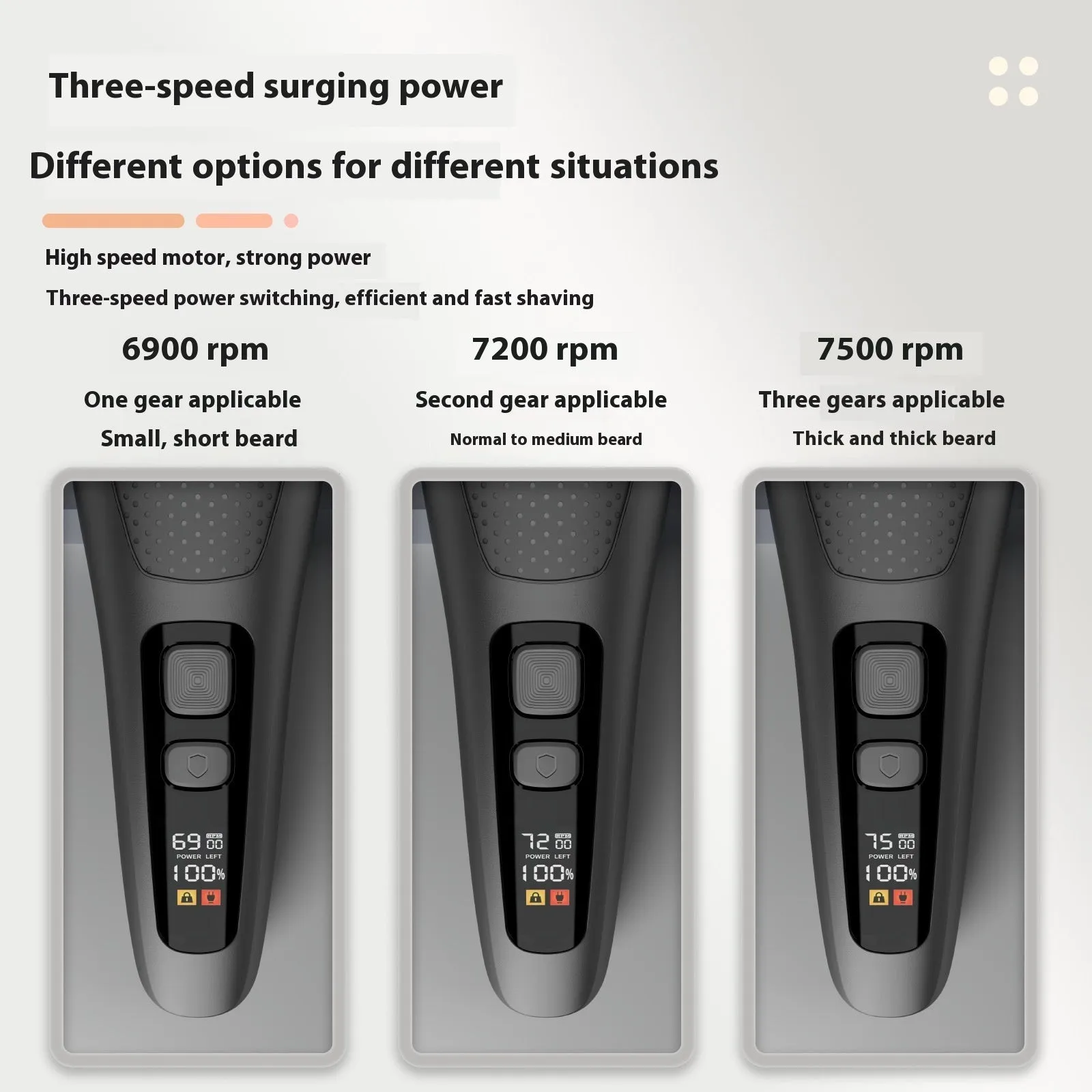 Rechargeable digital display electric reciprocating shaver in Gun Black with removable cutter head