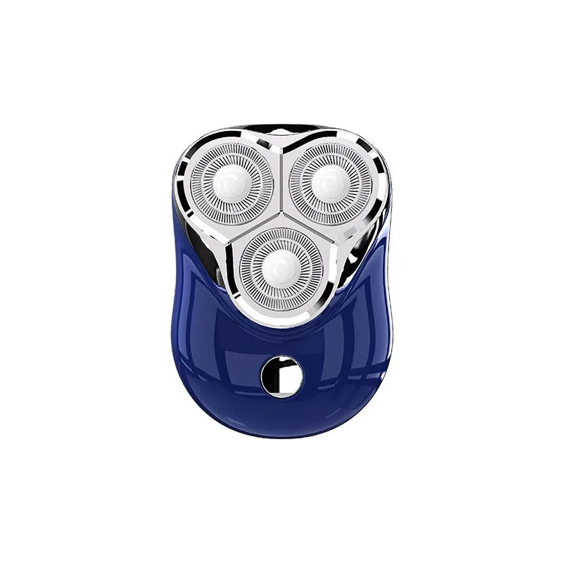 Electric magnetic suction floating three-blade shaver in piano black with removable cutter head