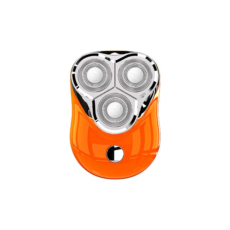 Electric magnetic suction floating three-blade shaver in piano black with removable cutter head