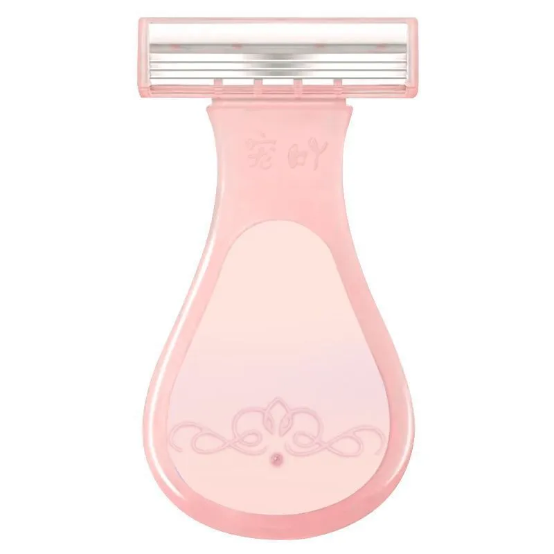 Women's manual lady shaver in pink nude style for armpit leg and private parts hair removal