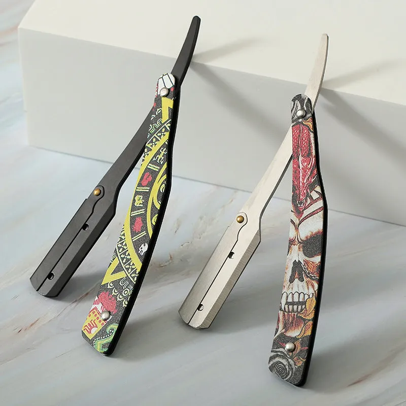 Clown Skull manual pogonotomy shaver with 74-blade and four colour pattern options