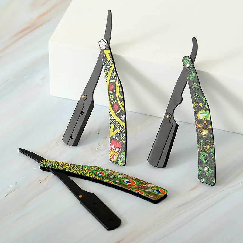 Clown Skull manual pogonotomy shaver with 74-blade and four colour pattern options