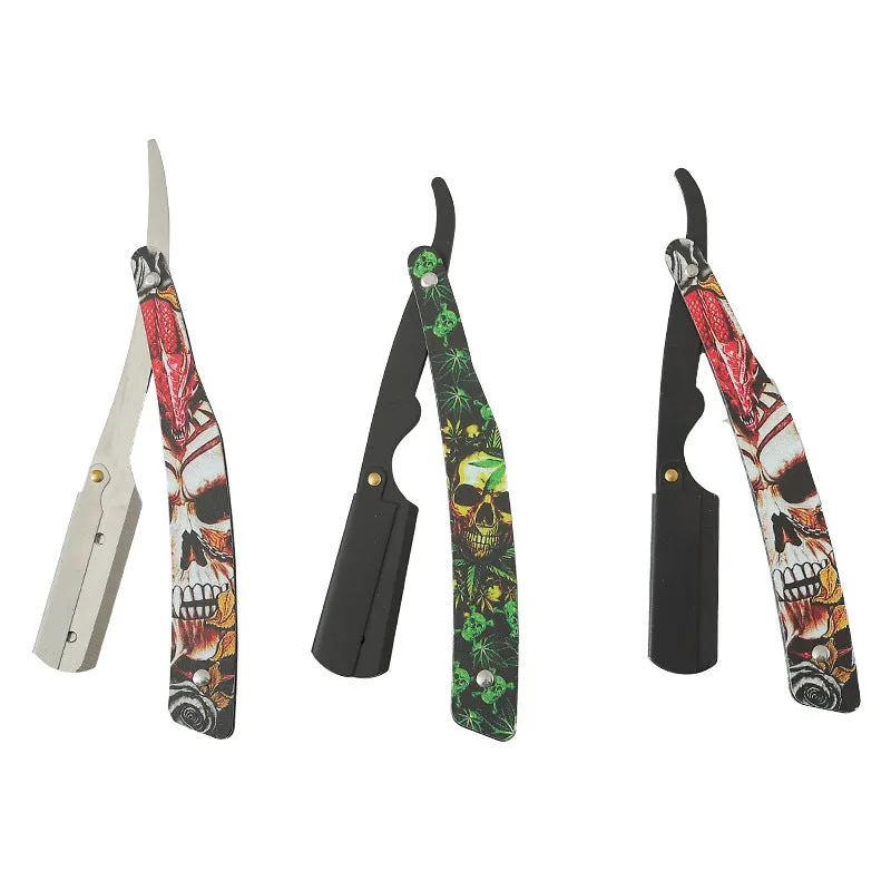 Clown Skull manual pogonotomy shaver with 74-blade and four colour pattern options