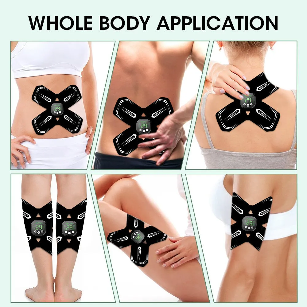 Intelligent EMS massager multifunctional cervical vertebra massage pad with USB cable in white remote control type on grey background