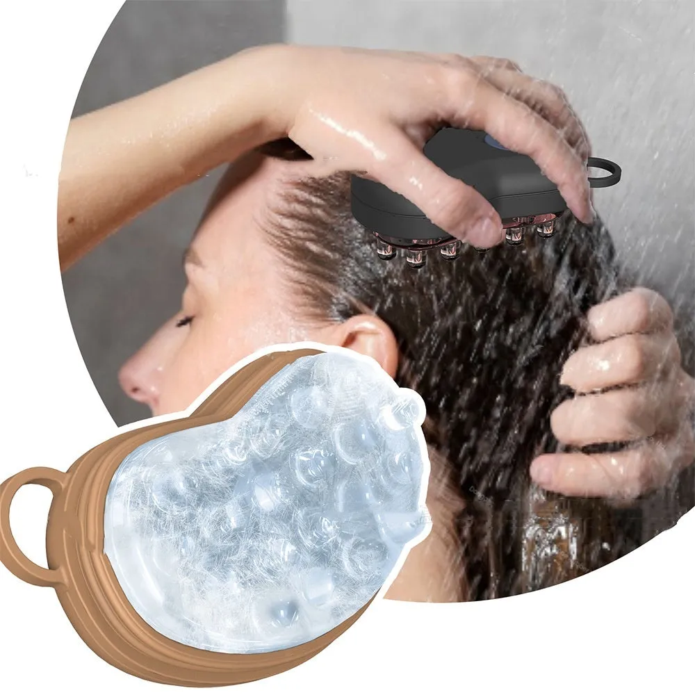 Silicone head therapy ice compress massage comb in black and blue with 125ml capacity