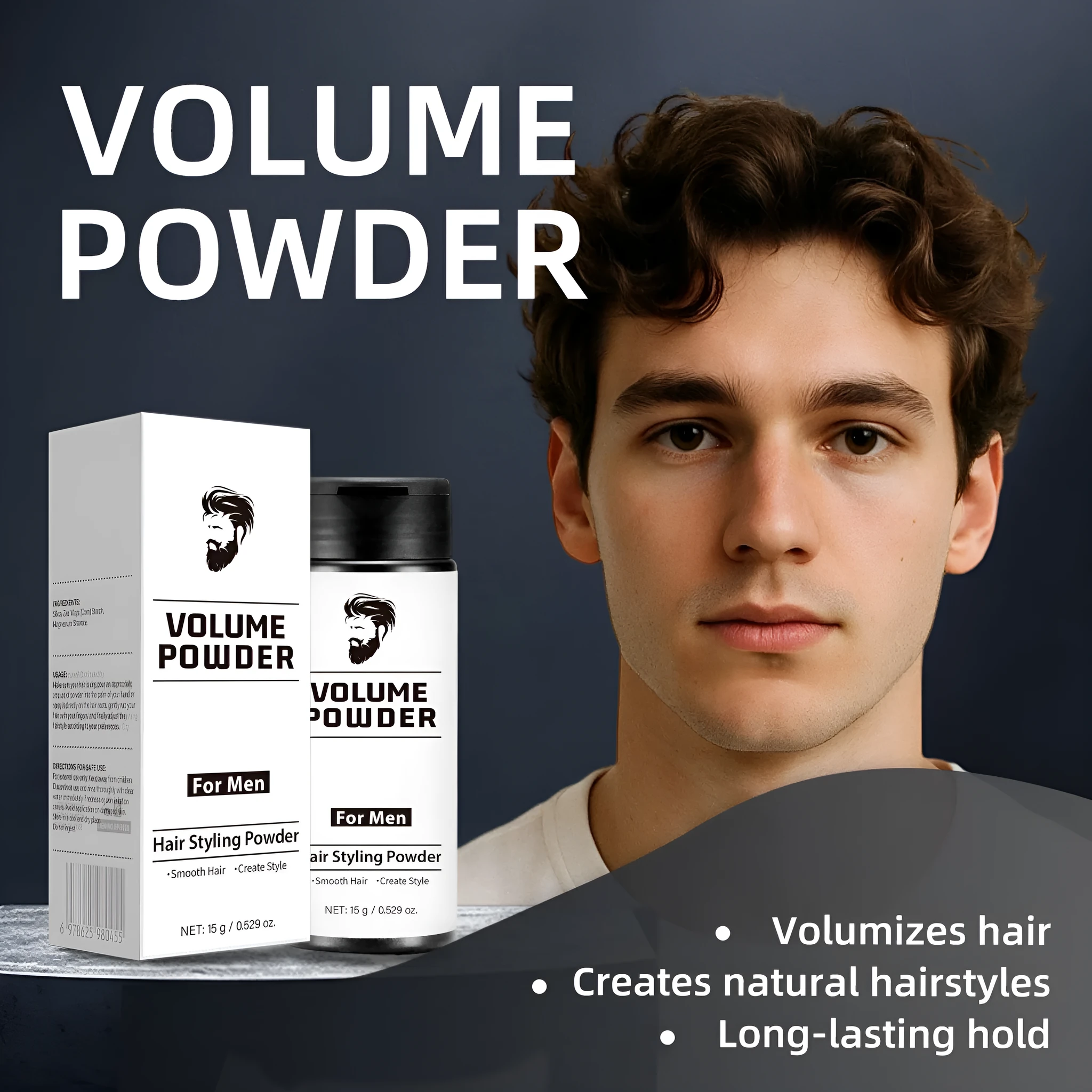 Creative portable hair plumper powder 15g for men with fine hair instant root lift matte finish