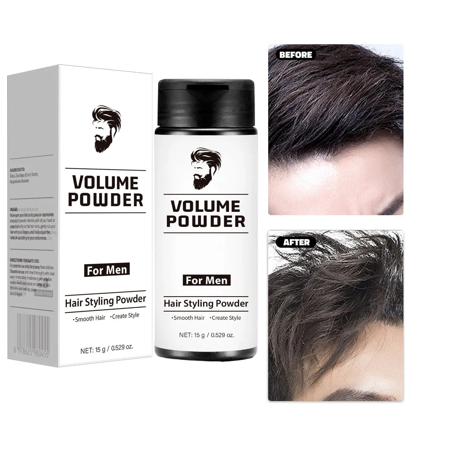 Creative portable hair plumper powder 15g for men with fine hair instant root lift matte finish