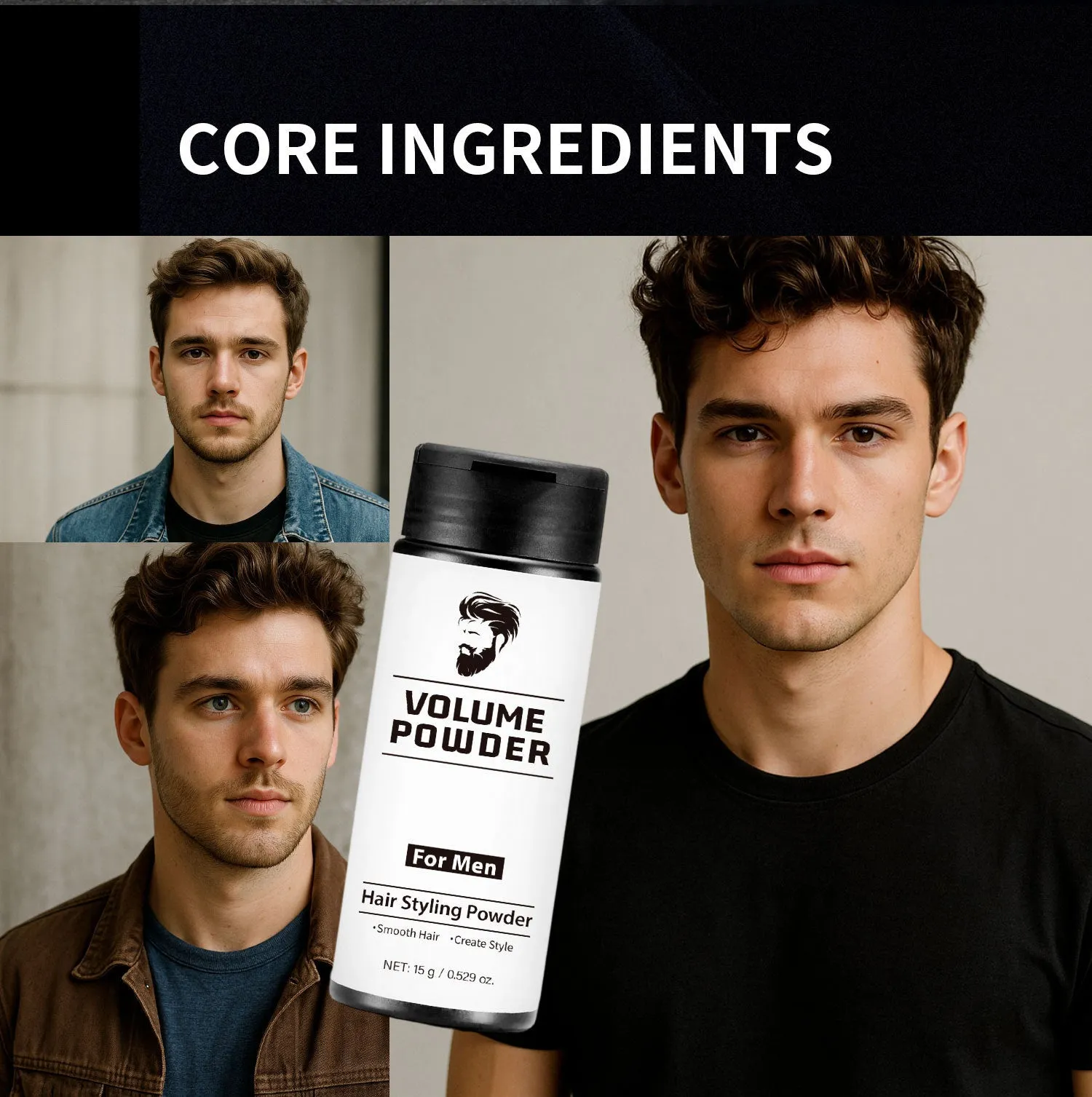 Creative portable hair plumper powder 15g for men with fine hair instant root lift matte finish