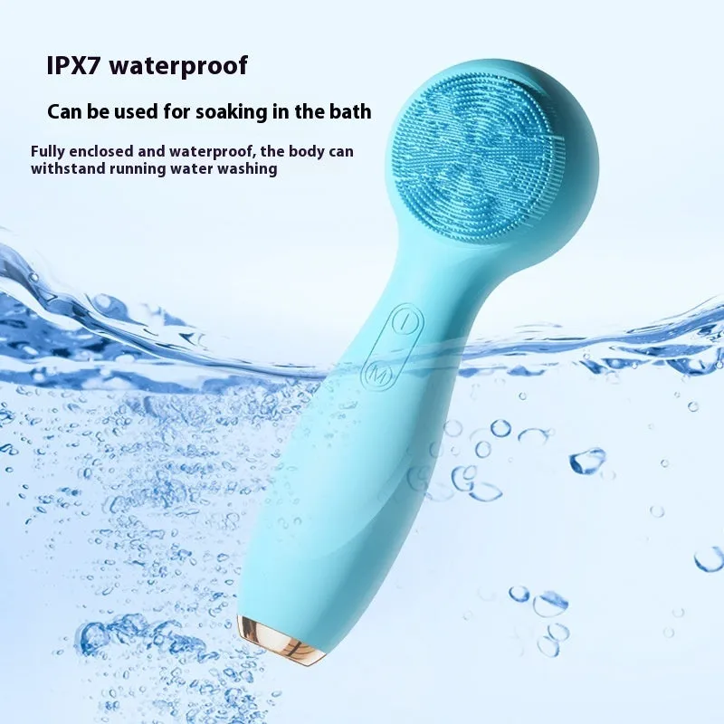 Electric facial cleaner with hot cold compress and red blue light in black colour