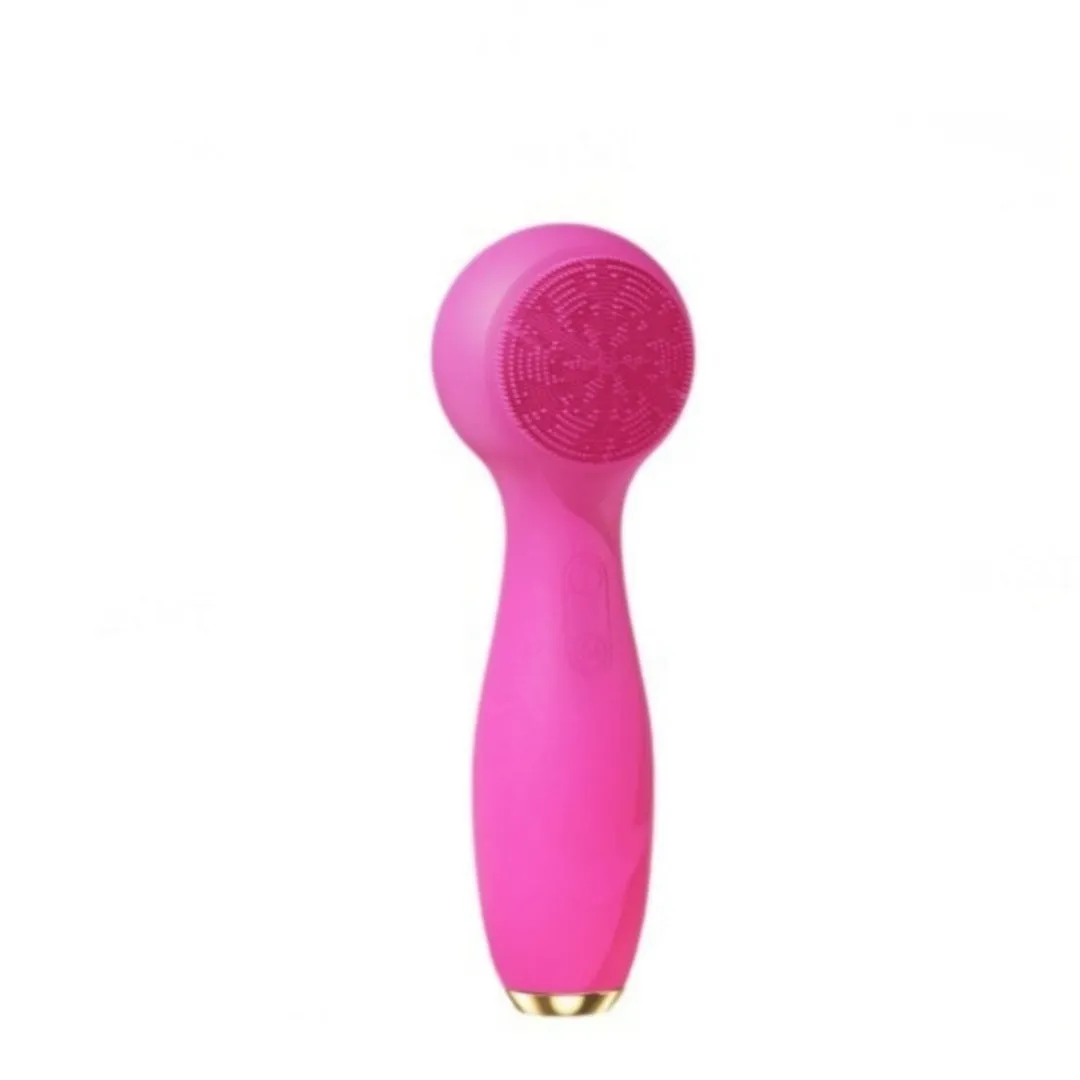 Electric facial cleaner with hot cold compress and red blue light in black colour