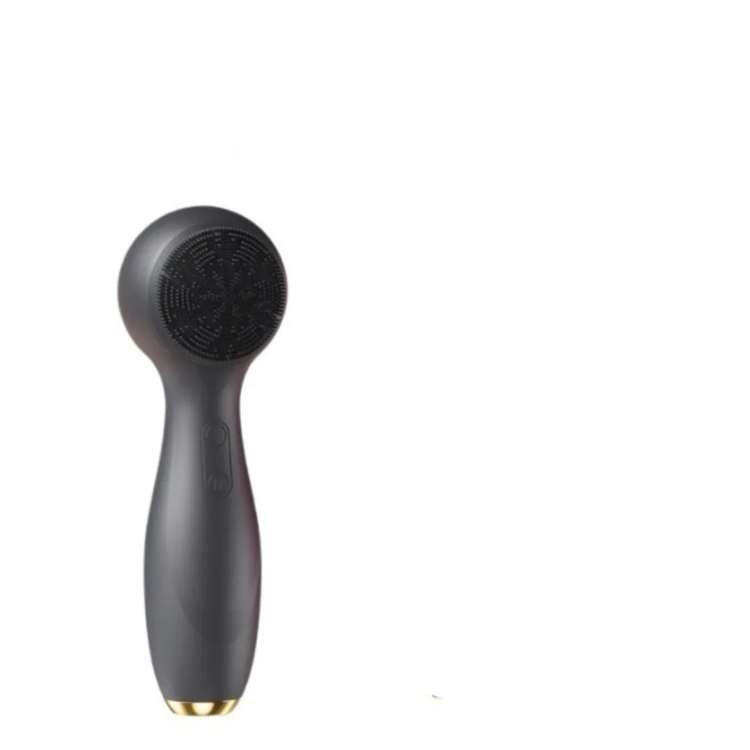 Electric facial cleaner with hot cold compress and red blue light in black colour