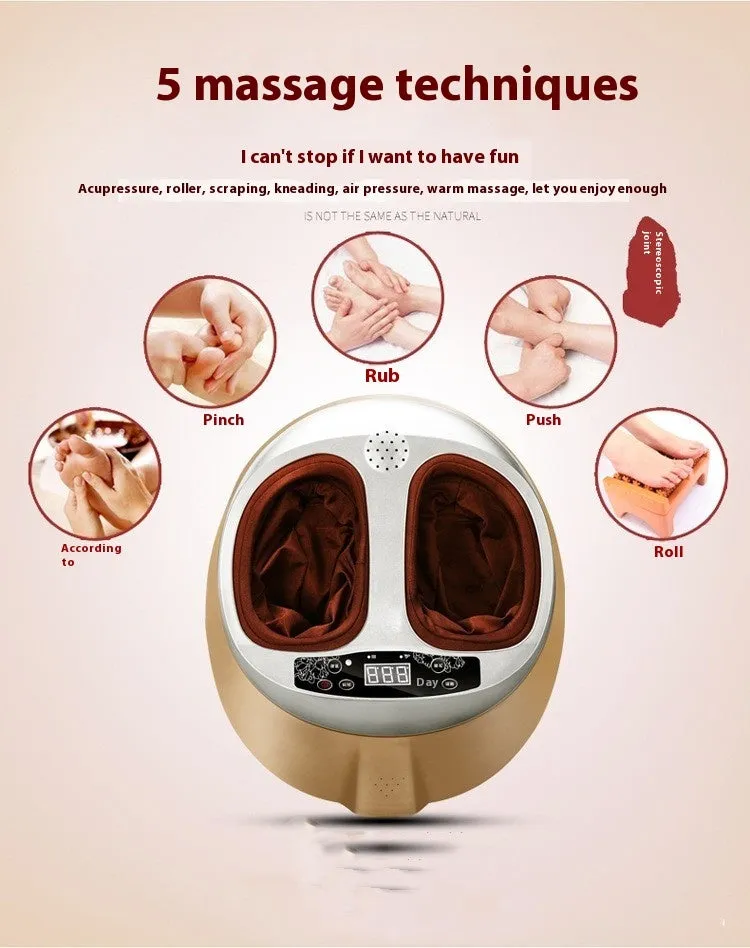 Elderly infrared electric foot massager with remote control in Champagne Gold, 45x37x26cm
