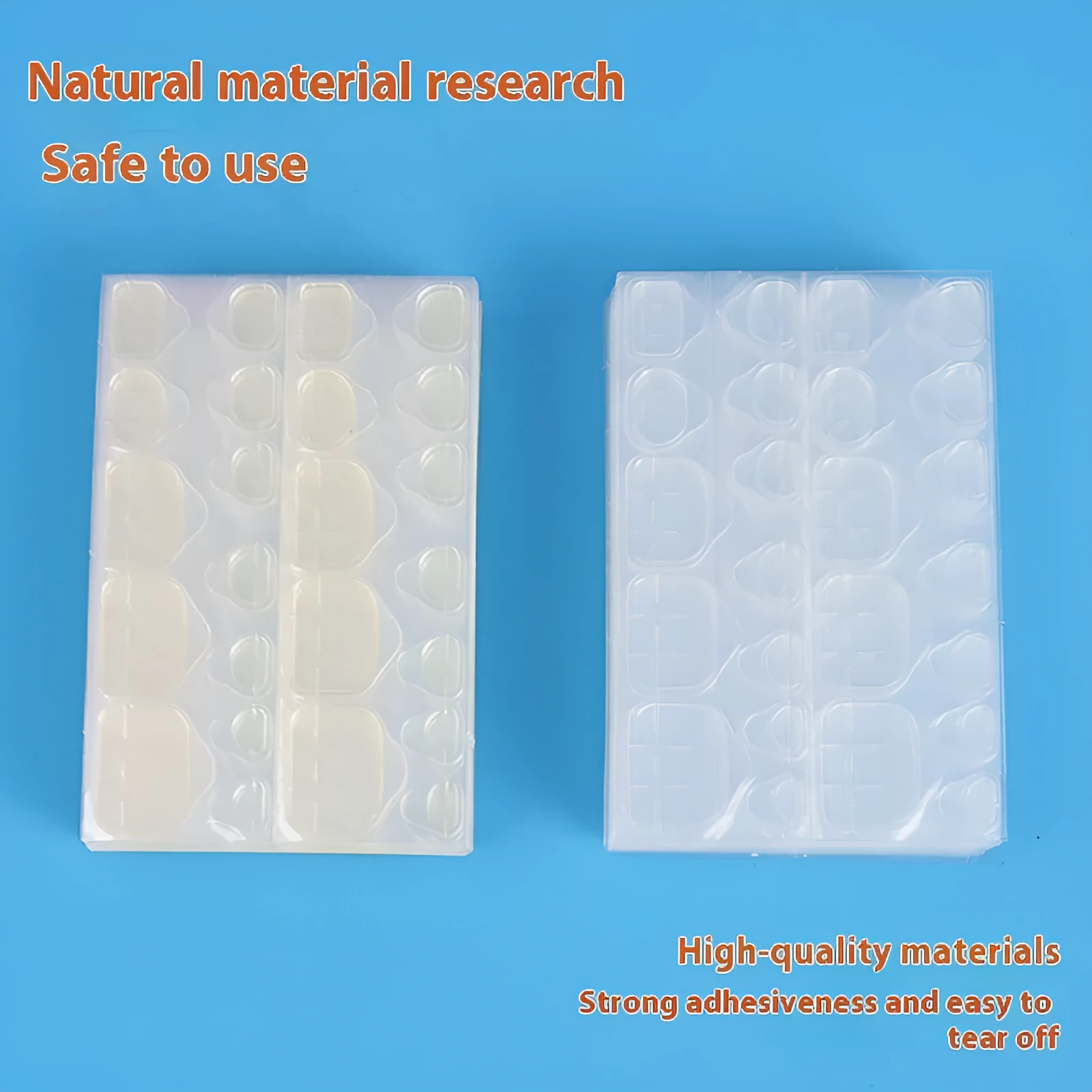 Fake toe nail transparent jelly glue waterproof super sticky ultra-thin white glue shell pattern 10 pieces