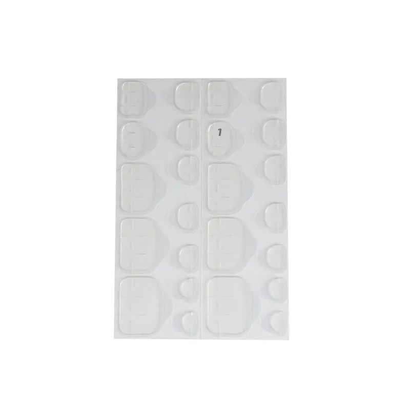Fake toe nail transparent jelly glue waterproof super sticky ultra-thin white glue shell pattern 10 pieces