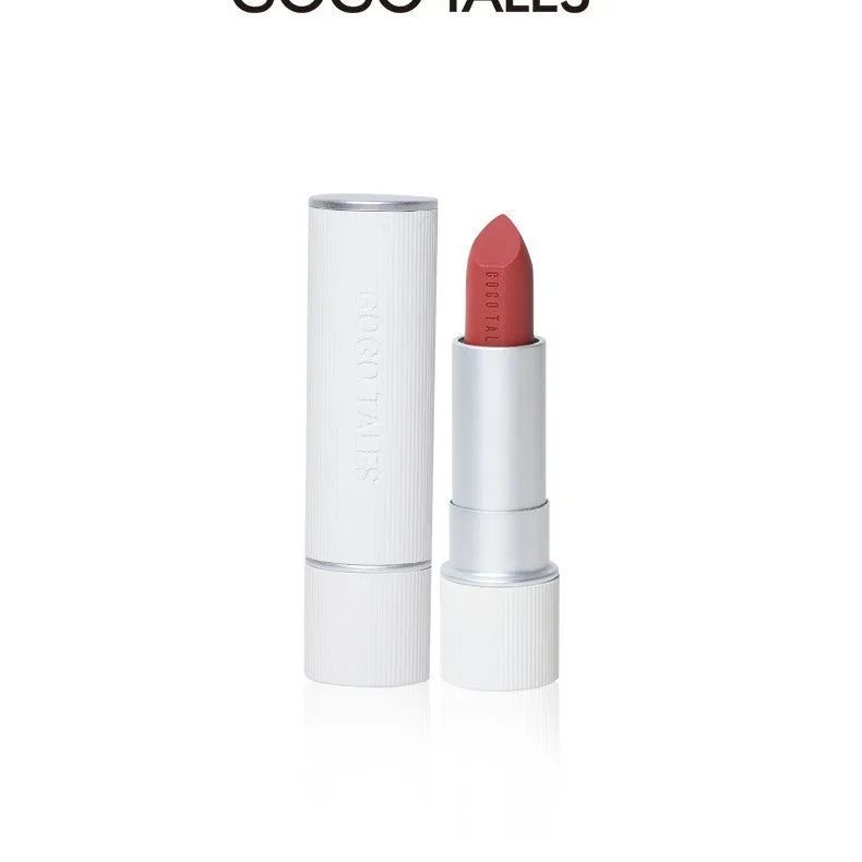 Striped tube vintage lipstick with velvet matte finish in shade 01 Toffee