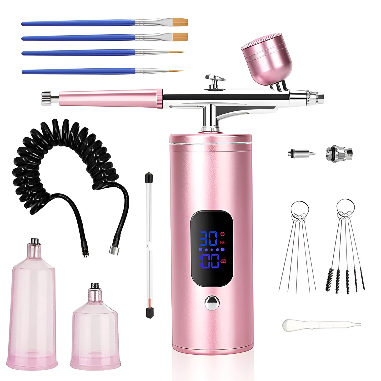 Display screen high pressure nano hydrating beauty instrument with cold and thermal spray modes and three gears