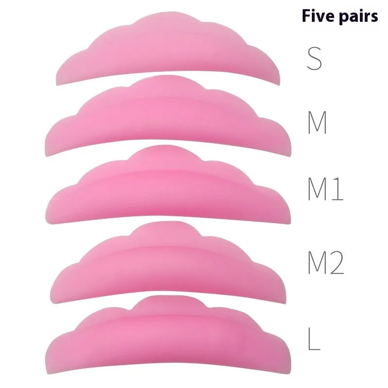 Silicone gasket pads for hot eyelash grafting, 5 pairs in white, sunflower edge design