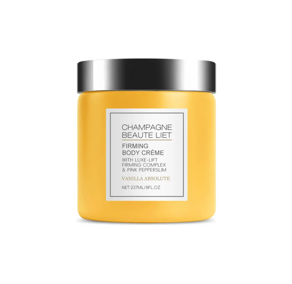 Firming Body Creme Rose 200ml tube with hyaluronic acid and grape seed oil moisturising skin care product